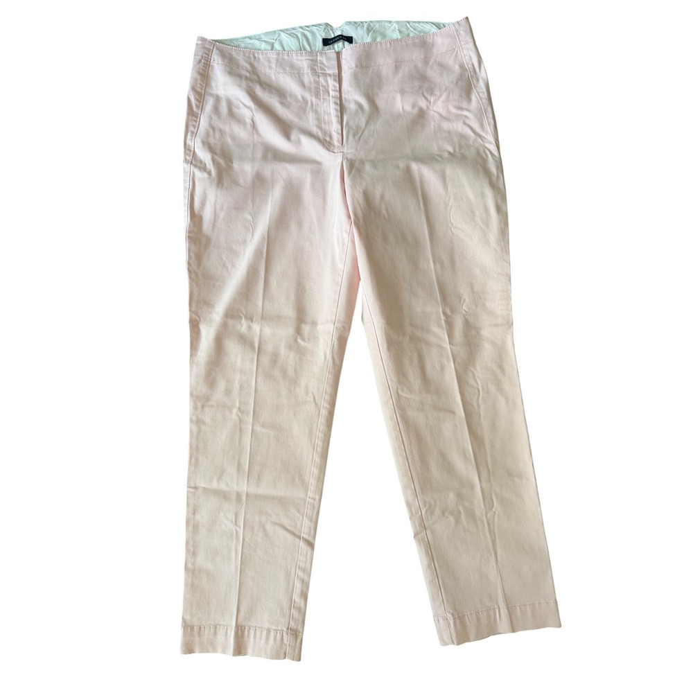 Lands' End Women's 14 Fit 2 Light Pink Straight Leg Trousers | SKU 1017